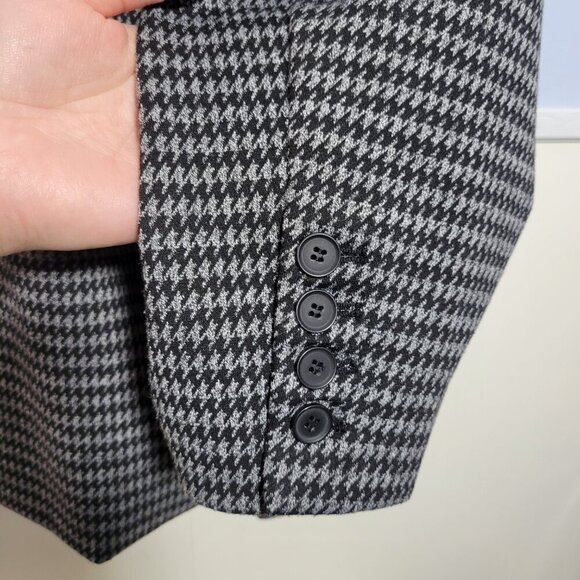 Truth by Republic 3X Light Gray Black Houndstooth One Button Longsleeve Blazer - Picture 8 of 12